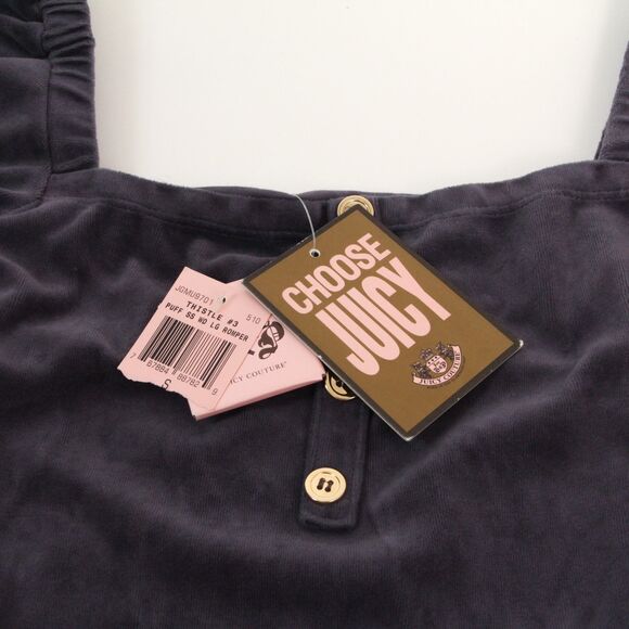 NWT JUICY COUTURE USA Made Womens Velour Dark Cotton Jumpsuit, Small - Picture 7 of 12